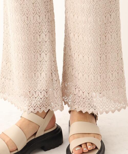 OPAQUE.CLIP（オペークドットクリップ）の「◆【C】透かし編みイージーニットパンツ（その他パンツ・レディース・ライトブルー/オフホワイト・38/36）」の7枚目の写真