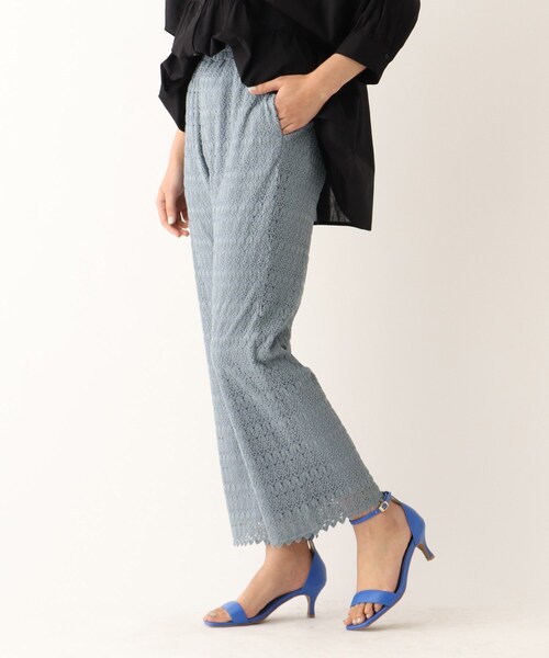 OPAQUE.CLIP（オペークドットクリップ）の「◆【C】透かし編みイージーニットパンツ（その他パンツ・レディース・ライトブルー/オフホワイト・38/36）」の14枚目の写真