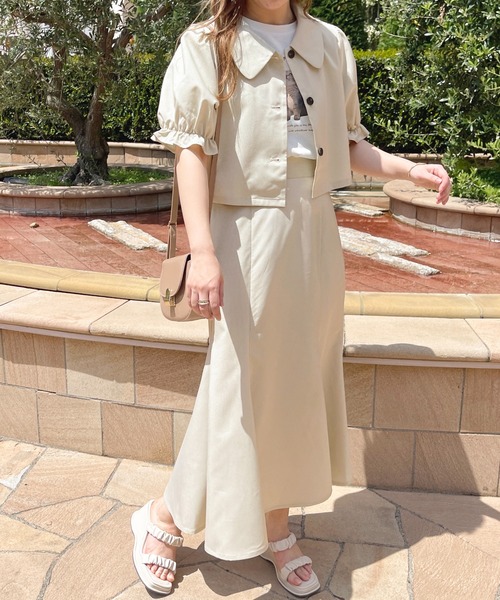 apres jour（アプレジュール）の「【セットアップ可能】ショートジャケット【ZOZOTOWN限定アイテム】（テーラードジャケット・レディース・ブラウン系その他/アイボリー/ブラック・フリー/X-LARGE）」の9枚目の写真