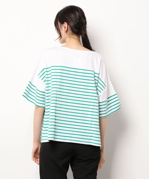 nemne store(ネンネストア)の「パネルボーダーTシャツ(Tシャツ/カットソー・レディース・ピンク/オレンジ/ブルー/グリーン・フリー)」の16枚目の写真