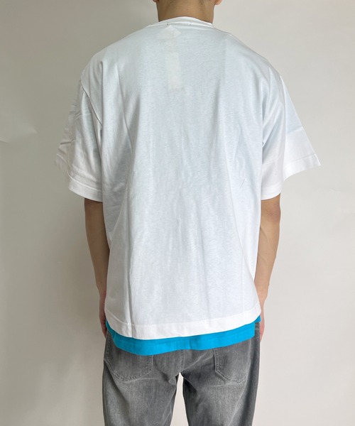 BEATJIVE(ビートジャイブ)の「カレッジロゴ Tシャツ ビッグシルエット RAVENA 半袖 メンズ(Tシャツ/カットソー・メンズ・オフホワイト/グレー/ネイビー・LARGE/MEDIUM)」の5枚目の写真