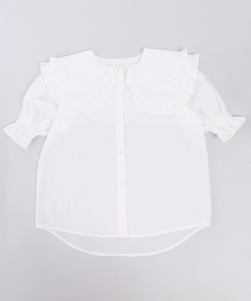 WC（ダブル シー）の「ダブルフリル半袖ブラウス（シャツ/ブラウス・レディース・ホワイト・FREE）」の6枚目の写真