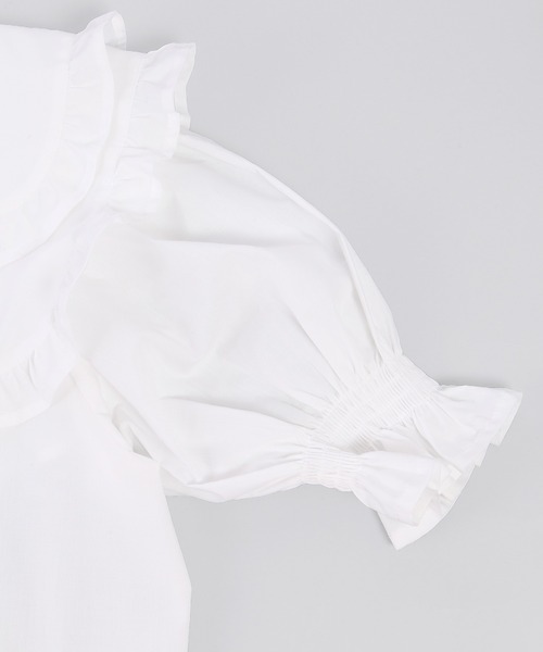 WC（ダブル シー）の「ダブルフリル半袖ブラウス（シャツ/ブラウス・レディース・ホワイト・FREE）」の4枚目の写真