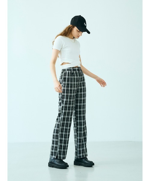 ENVYM（アンビー）の「２タックチェックＰＴ（その他パンツ・レディース・ホワイト/ブラック・FREE）」の19枚目の写真