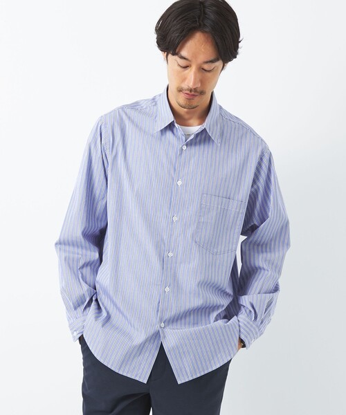 green label relaxing(グリーンレーベルリラクシング)の「<green label relaxing>トーマスメイソン ジャストルーズ レギュラーカラーシャツ(シャツ/ブラウス・メンズ・ライトブルー/ネイビー/ロイヤルブルー・S/M/L/XL/XXL)」の2枚目の写真