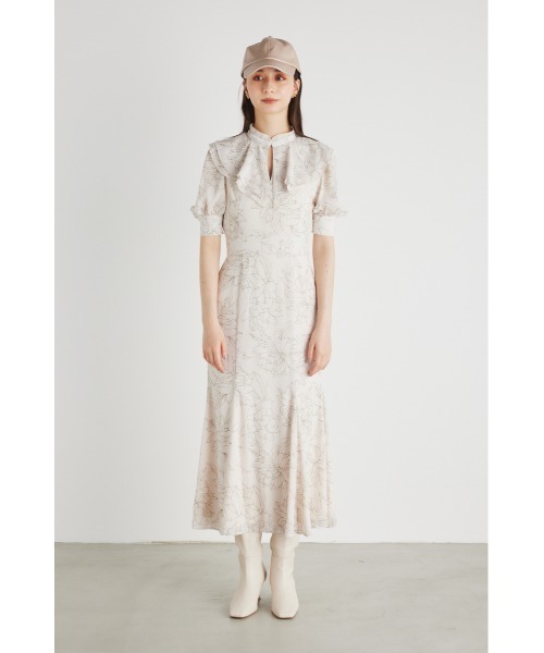 rienda（リエンダ）の「ビッグカラーマーメイドワンピース（ワンピース・レディース・ブラック/ピンク/ブルー/アイボリー・SMALL/MEDIUM）」の10枚目の写真