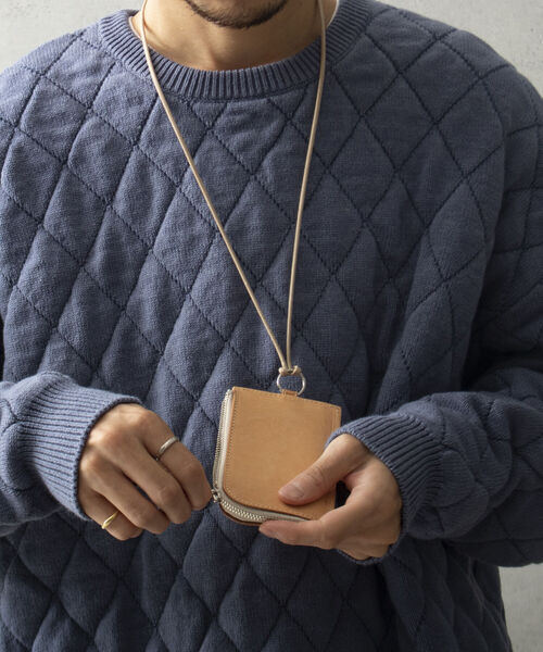 GLOSTER(グロスター)の「【GLOSTER/グロスター】プエブロレザー ウォレットネックレス 日本製 ネックウォレット(ネックレス・メンズ・キャメル/ブラック・FREE)」の5枚目の写真