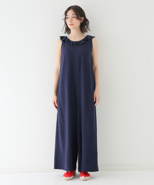 【イエナラブークル】リネンフリルサロペット ワイドパンツ 36 黒 人気完売品 IENA LA BOUCLE リネンフリルサロペット36｜Yahoo!フリマ（旧