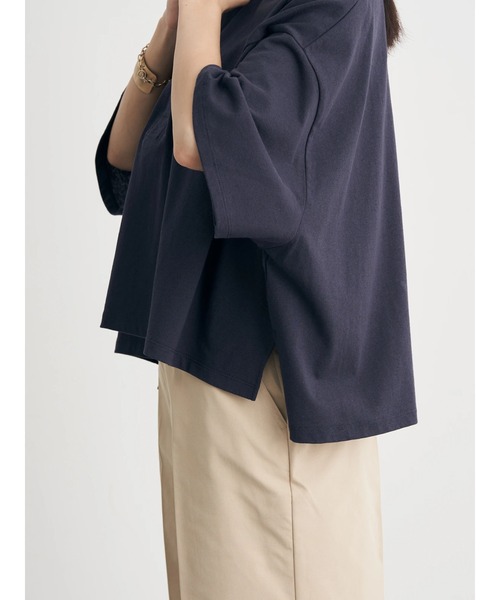 earth music&ecology（アースミュージックアンドエコロジー）の「BIGシルエットラガーポロシャツ（Tシャツ/カットソー・レディース・杢グレー/ネイビー/ラベンダー・FREE）」の4枚目の写真