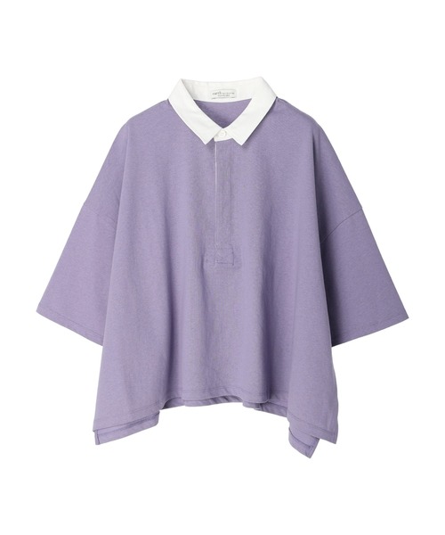 earth music&ecology（アースミュージックアンドエコロジー）の「BIGシルエットラガーポロシャツ（Tシャツ/カットソー・レディース・杢グレー/ネイビー/ラベンダー・FREE）」の17枚目の写真