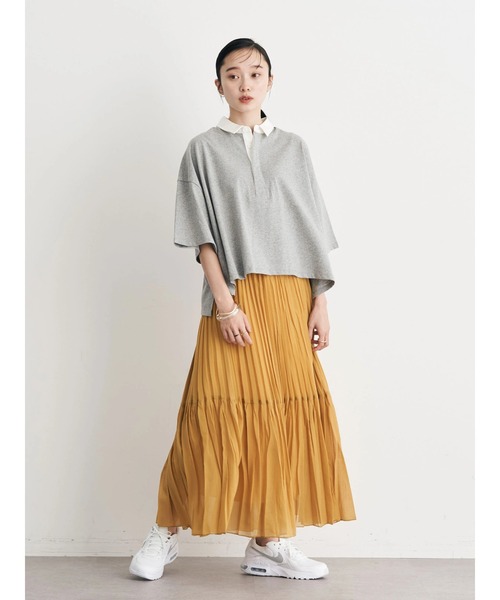 earth music&ecology（アースミュージックアンドエコロジー）の「BIGシルエットラガーポロシャツ（Tシャツ/カットソー・レディース・杢グレー/ネイビー/ラベンダー・FREE）」の15枚目の写真