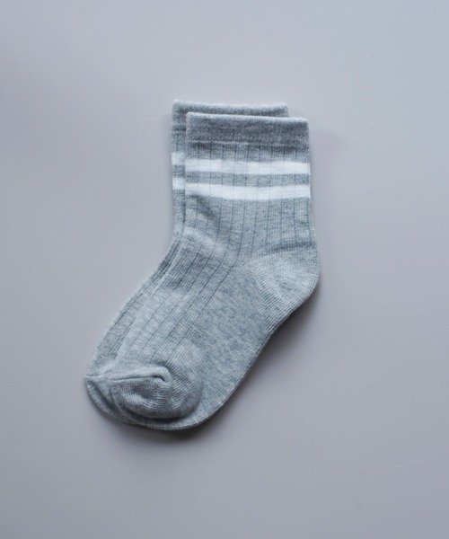 Bambin（ボンバン）の「【 Bambin / ボンバン 】 カラー ライン ソックス（ソックス/靴下・キッズ・ホワイト/ライトブルー/パープル/イエロー/オレンジ/ブルー/ライトグリーン/ブラック/ワイン/グレー・M/L）」の4枚目の写真