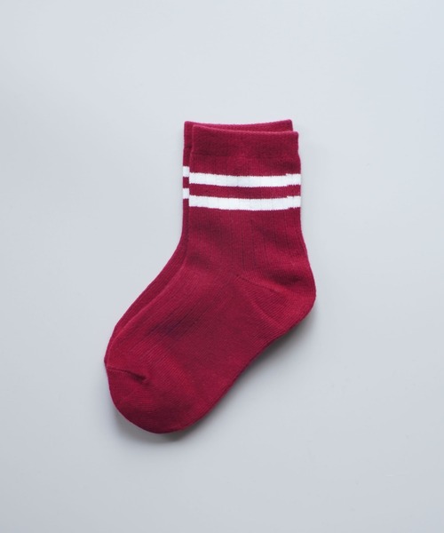 Bambin（ボンバン）の「【 Bambin / ボンバン 】 カラー ライン ソックス（ソックス/靴下・キッズ・ホワイト/ライトブルー/パープル/イエロー/オレンジ/ブルー/ライトグリーン/ブラック/ワイン/グレー・M/L）」の9枚目の写真