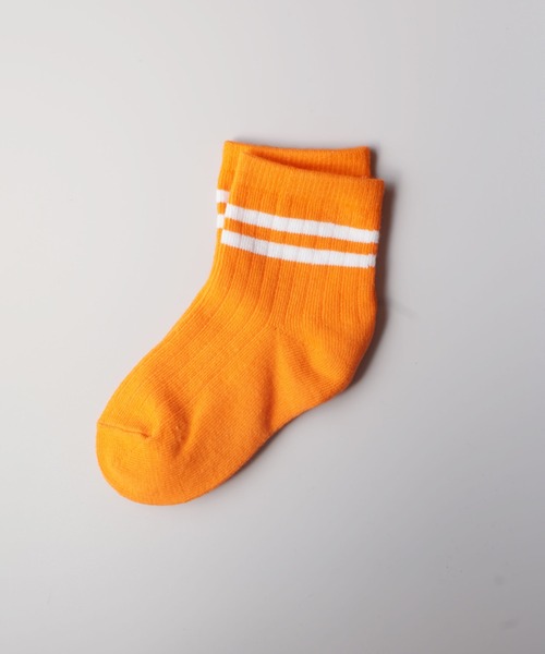 Bambin（ボンバン）の「【 Bambin / ボンバン 】 カラー ライン ソックス（ソックス/靴下・キッズ・ホワイト/ライトブルー/パープル/イエロー/オレンジ/ブルー/ライトグリーン/ブラック/ワイン/グレー・M/L）」の10枚目の写真