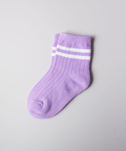 Bambin（ボンバン）の「【 Bambin / ボンバン 】 カラー ライン ソックス（ソックス/靴下・キッズ・ホワイト/ライトブルー/パープル/イエロー/オレンジ/ブルー/ライトグリーン/ブラック/ワイン/グレー・M/L）」の13枚目の写真