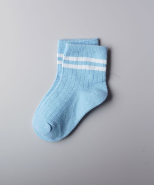 Bambin（ボンバン）の「【 Bambin / ボンバン 】 カラー ライン ソックス（ソックス/靴下・キッズ・ホワイト/ライトブルー/パープル/イエロー/オレンジ/ブルー/ライトグリーン/ブラック/ワイン/グレー・M/L）」の11枚目の写真