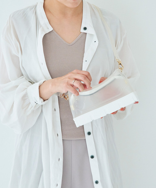 macaroni edge（マカロニエッジ）の「〈macaroni edge/マカロニエッジ〉クリア ショルダー バッグ（ショルダーバッグ・レディース・ブラック/ピンク/イエロー/オレンジ/クリア/パープル/グリーン・ONE SIZE）」の11枚目の写真