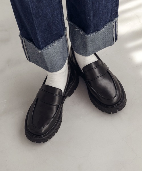 cayaco 　黒ローファー　厚底 厚底タンクソールローファー（ローファー）｜Chaco closet