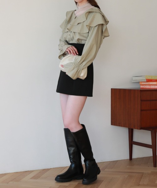 archives（アルシーヴ）の「ラッフルフリルチェックブラウス（シャツ/ブラウス・レディース・ブラック/ブラウン/グリーン・MEDIUM）」の15枚目の写真