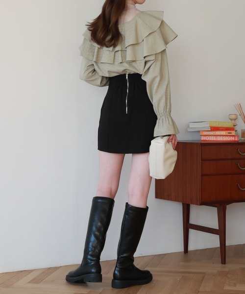 archives（アルシーヴ）の「ラッフルフリルチェックブラウス（シャツ/ブラウス・レディース・ブラック/ブラウン/グリーン・MEDIUM）」の16枚目の写真