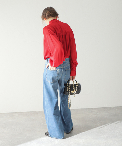 JOURNAL STANDARD(ジャーナルスタンダード)の「サテンヨウリュウボウタイブラウス(シャツ/ブラウス・レディース・ブラック/ブラウン/レッド・FREE)」の15枚目の写真