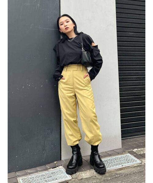 EMODA（エモダ）の「ビンテージクラッシュロングTシャツ（Tシャツ/カットソー・レディース・ホワイト/ブラック/レッド・FREE）」の22枚目の写真