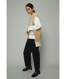 HərIN.CYE ヘリンドットサイ グレー ダブルブレストベスト 美品】HərIN.CYE ヘリンドットサイ グレー ダブルブレストベスト