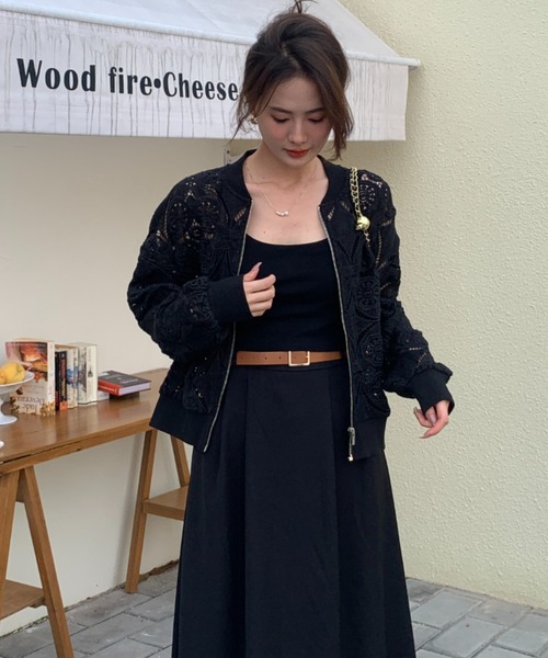 ECLIN（エクラン）の「総レースノーカラージャケット（ノーカラージャケット・レディース・ホワイト/ブラック・FREE）」の18枚目の写真