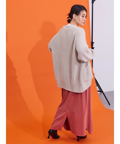 AMERICAN HOLIC（アメリカンホリック）の「ざっくりニットカーディガン（カーディガン/ボレロ・レディース・ライトグレー/ブラック/イエロー/グリーン・L/M）」の12枚目の写真