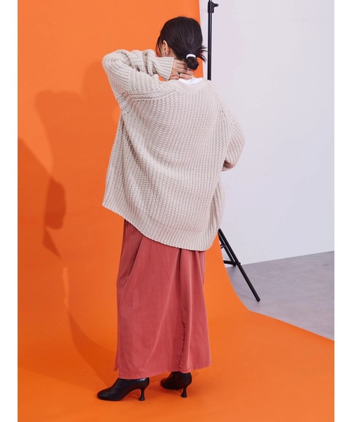 AMERICAN HOLIC（アメリカンホリック）の「ざっくりニットカーディガン（カーディガン/ボレロ・レディース・ライトグレー/ブラック/イエロー/グリーン・L/M）」の13枚目の写真