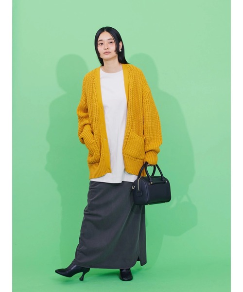 AMERICAN HOLIC（アメリカンホリック）の「ざっくりニットカーディガン（カーディガン/ボレロ・レディース・ライトグレー/ブラック/イエロー/グリーン・L/M）」の17枚目の写真