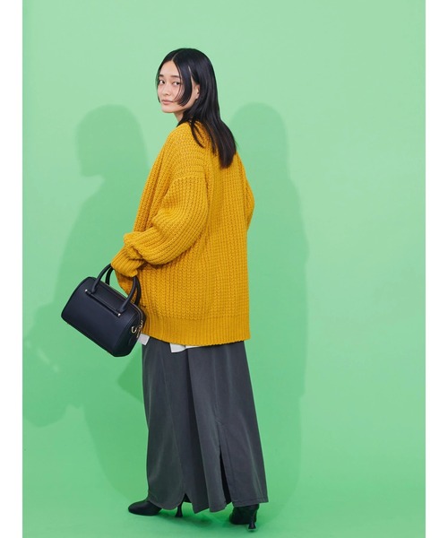 AMERICAN HOLIC（アメリカンホリック）の「ざっくりニットカーディガン（カーディガン/ボレロ・レディース・ライトグレー/ブラック/イエロー/グリーン・L/M）」の19枚目の写真