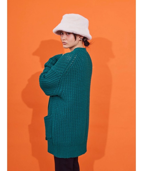 AMERICAN HOLIC（アメリカンホリック）の「ざっくりニットカーディガン（カーディガン/ボレロ・レディース・ライトグレー/ブラック/イエロー/グリーン・L/M）」の21枚目の写真