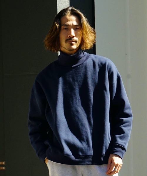 UNIIT(ユニット)の「【UNIIT/ユニット】11oz 裏起毛 ビッグシルエット タートルネック スウェット トレーナー(スウェット・メンズ・杢グレー/ネイビー/ブラック・MEDIUM/LARGE/X-LARGE)」の3枚目の写真