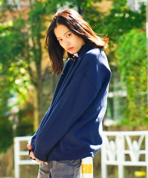 UNIIT(ユニット)の「【UNIIT/ユニット】11oz 裏起毛 ビッグシルエット タートルネック スウェット トレーナー(スウェット・メンズ・杢グレー/ネイビー/ブラック・MEDIUM/LARGE/X-LARGE)」の14枚目の写真
