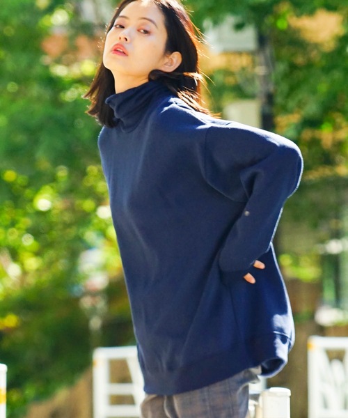 UNIIT(ユニット)の「【UNIIT/ユニット】11oz 裏起毛 ビッグシルエット タートルネック スウェット トレーナー(スウェット・メンズ・杢グレー/ネイビー/ブラック・MEDIUM/LARGE/X-LARGE)」の15枚目の写真