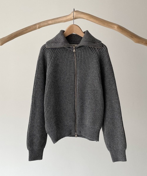 CANAL JEAN(キャナルジーン)の「El mar(エルマール) ジップアップニットカーディガン(カーディガン/ボレロ・レディース・クリーム/ブルー/グレー・ONE SIZE)」の7枚目の写真
