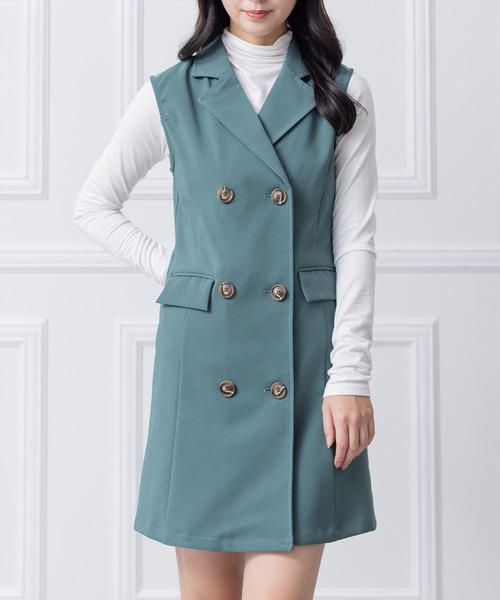 clear（クリア）の「トレンチミニワンピース（ワンピース・レディース・ブラック/グリーン/アイボリー/マスタード・F）」の3枚目の写真