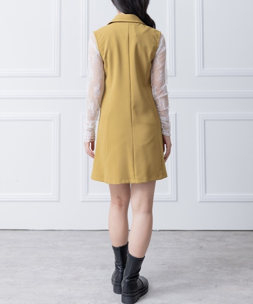 clear（クリア）の「トレンチミニワンピース（ワンピース・レディース・ブラック/グリーン/アイボリー/マスタード・F）」の18枚目の写真