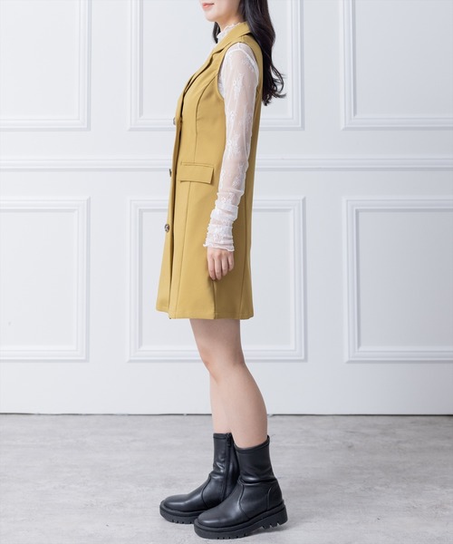 clear（クリア）の「トレンチミニワンピース（ワンピース・レディース・ブラック/グリーン/アイボリー/マスタード・F）」の17枚目の写真