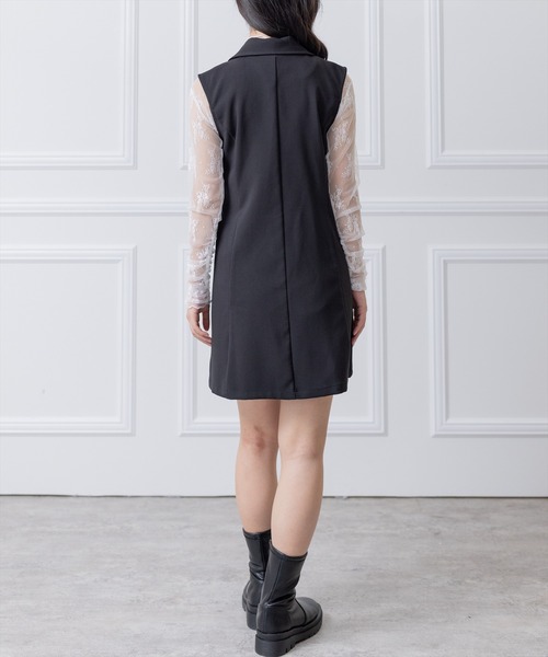 clear（クリア）の「トレンチミニワンピース（ワンピース・レディース・ブラック/グリーン/アイボリー/マスタード・F）」の14枚目の写真