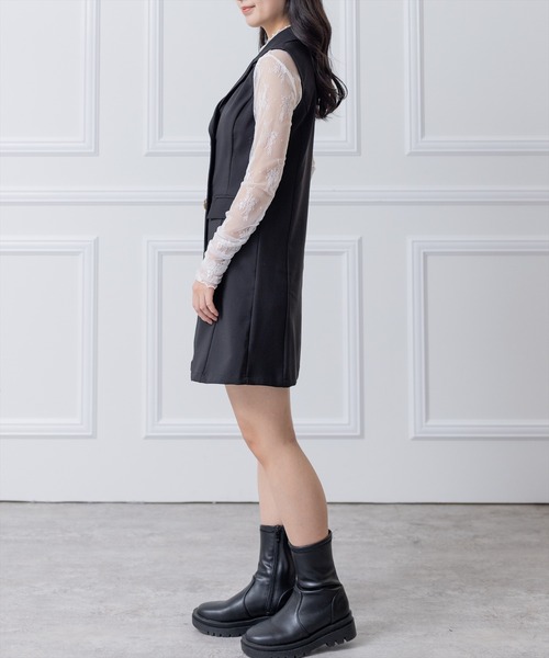 clear（クリア）の「トレンチミニワンピース（ワンピース・レディース・ブラック/グリーン/アイボリー/マスタード・F）」の13枚目の写真