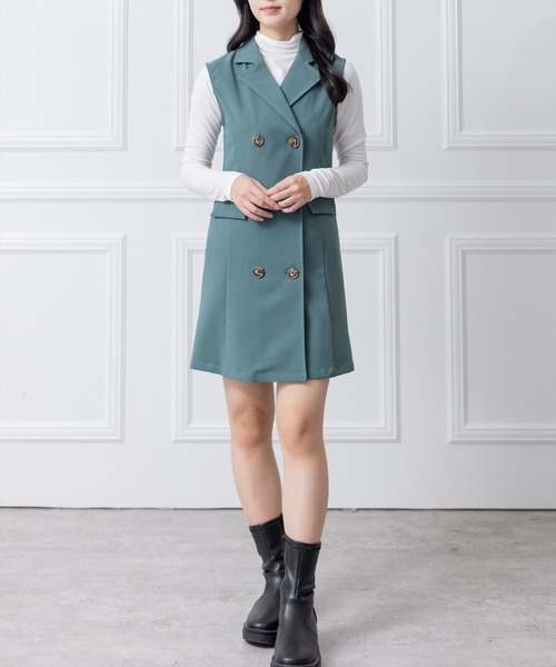 clear（クリア）の「トレンチミニワンピース（ワンピース・レディース・ブラック/グリーン/アイボリー/マスタード・F）」の20枚目の写真