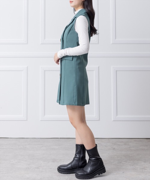 clear（クリア）の「トレンチミニワンピース（ワンピース・レディース・ブラック/グリーン/アイボリー/マスタード・F）」の22枚目の写真