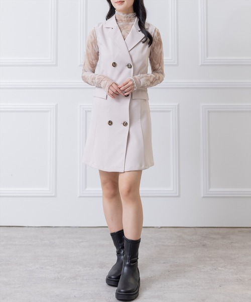 clear（クリア）の「トレンチミニワンピース（ワンピース・レディース・ブラック/グリーン/アイボリー/マスタード・F）」の6枚目の写真