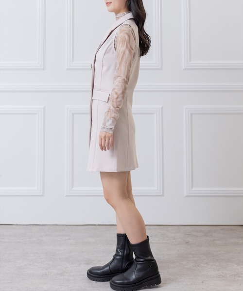 clear（クリア）の「トレンチミニワンピース（ワンピース・レディース・ブラック/グリーン/アイボリー/マスタード・F）」の8枚目の写真