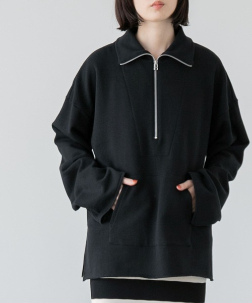 yuw（ユウ）の「ＵＮＩＳＥＸ　ＨＩＺＩＰ　174291（スウェット・レディース・ブラック/オレンジ/アイボリー・FREE）」の3枚目の写真