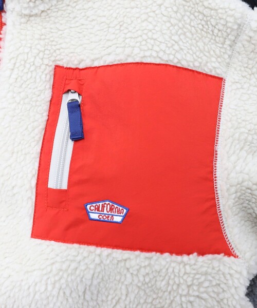 coen（コーエン）の「[洗える]ボアスタンドジップジャケット（ブルゾン・キッズ・グレー/オフホワイト・110/100/120/130/140/150）」の5枚目の写真