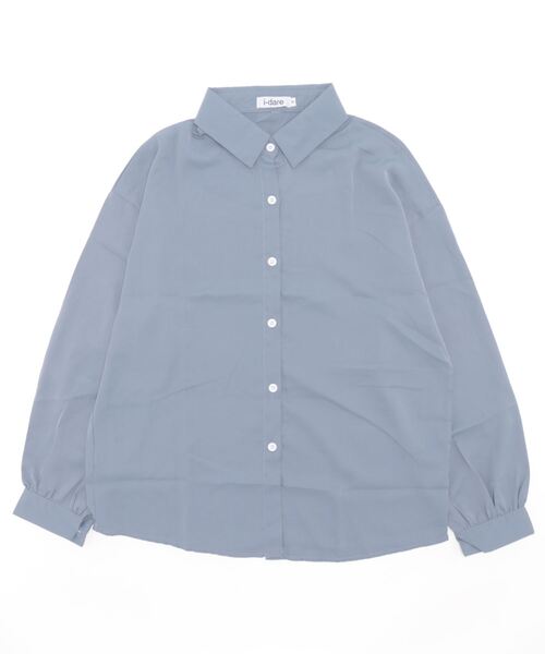 i-dare（アイディア）の「【i-dare】シンプル 長袖シャツ（シャツ/ブラウス・レディース・ホワイト/ブルーグレー/ブラック・SMALL/MEDIUM/LARGE）」の14枚目の写真