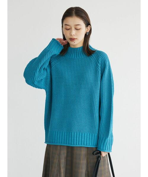 Green　Parks（グリーンパークス）の「モールヤーンモックネックプルオーバー（ニット/セーター・レディース・ブラック/ブルー/オフホワイト/イエロー/ピンク・FREE）」の7枚目の写真